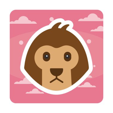  maymun arka planda izole. vektör