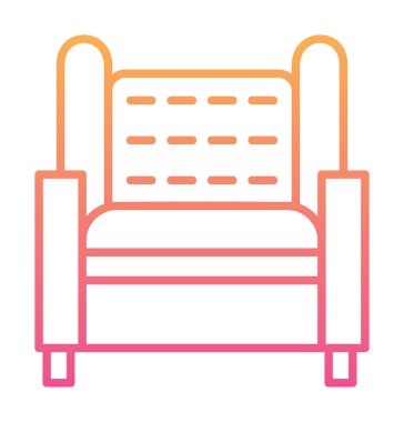 Koltuk yassı simgesi, vektör illüstrasyonu