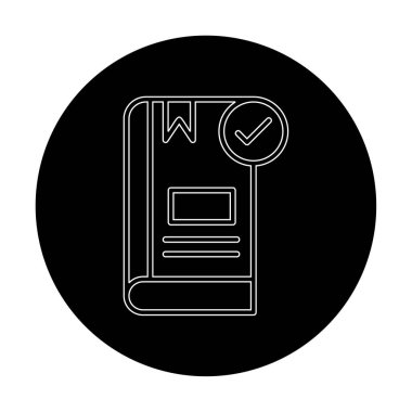  Kitap Denetimi İşaretleme simgesi, vektör illüstrasyonu   