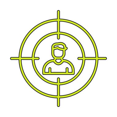 Hedef düz simge. Vektör illüstrasyonu