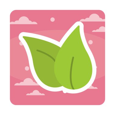 ekoloji sembolü, yaprak simgesi, vektör illüstrasyon grafiği