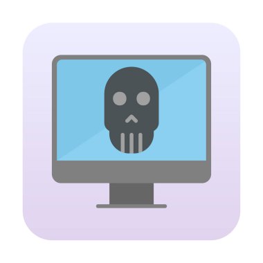 Ölü Bilgisayar Ekran simgesi, vektör illüstrasyonu 