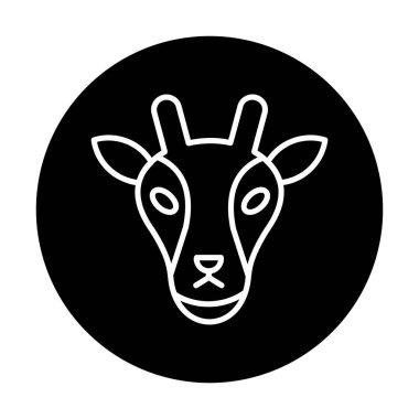 Zürafa baş web simgesi, vektör illüstrasyonu 