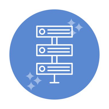 Ağ sunucu simgesinin vektör illüstrasyonu. Veritabanı basit simgesi 