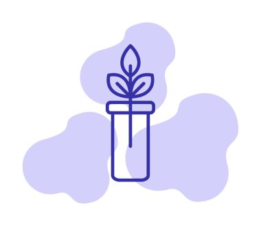 bir test tüpünde bitki, gmo konsepti, vektör illüstrasyonu  