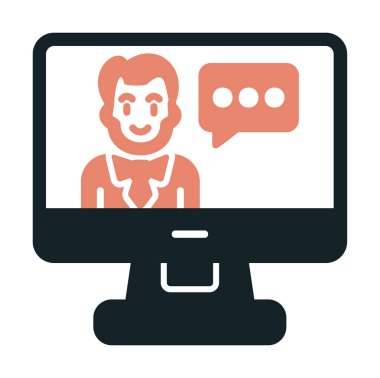 Basit Çevrimiçi Sınıf simgesi, vektör illüstrasyonu