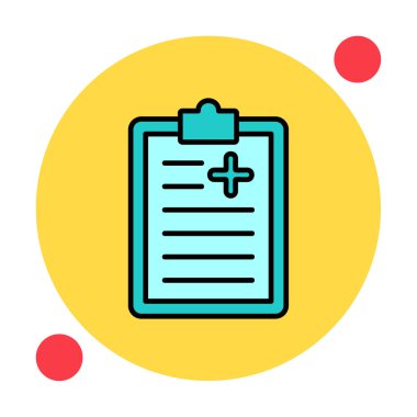 Tıbbi pano simgesi. Web için Tıbbi Rapor vektör simgesinin özet çizimi               