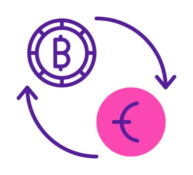 para birimi değişim simgesi, vektör illüstrasyonu