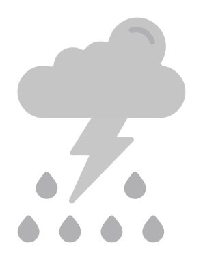 Basit düz Gök Gürültüsü hava ikonu vektör illüstrasyonu 