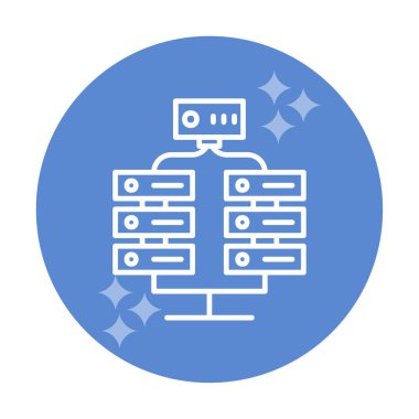 Ağ sunucu simgesinin vektör illüstrasyon tasarımı