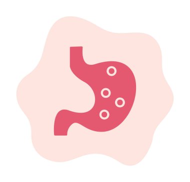 İnsan mide ikonu. Beyaz arkaplanda izole edilmiş web tasarımı için İnsan mide vektörü simgesi