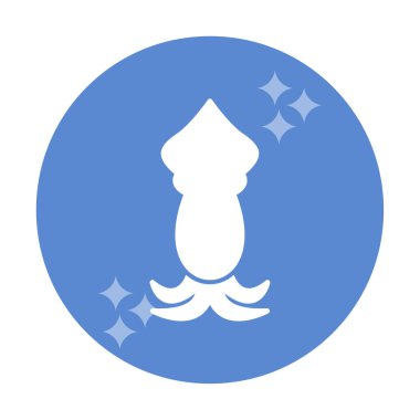 Beyaz arkaplanda mürekkep balığı vektörü simgesi 