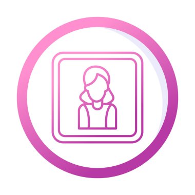 kadın avatar simgesi vektör illüstrasyonu