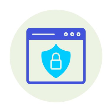 Basit Web Güvenlik simgesi, vektör illüstrasyonu