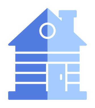 ahşap ev simgesi, vektör illüstrasyonu