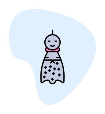 Teru Teru Bozu simgesi, vektör çizimi