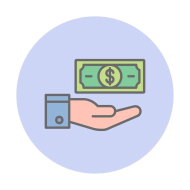 Dolar el simgesi vektör illüstrasyonunda