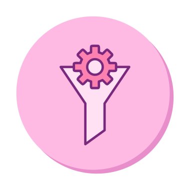 Vites simgesiyle filtre hunisi, vektör illüstrasyonu