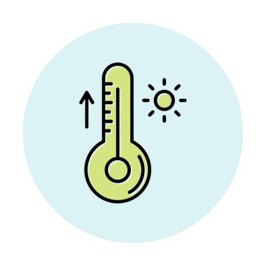 Termometre web simgesi, vektör çizim 