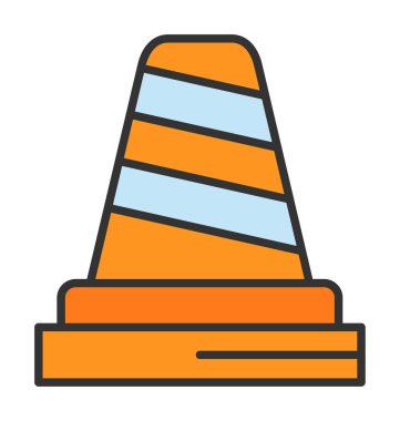 Trafik konisi vektör resimleme tasarımı