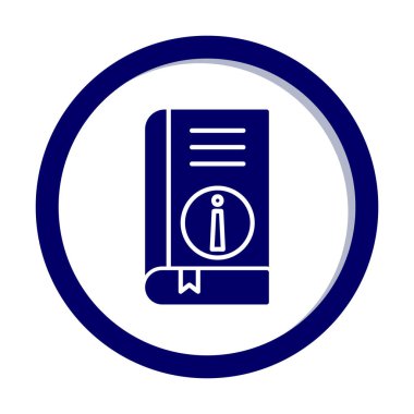 Basit Kitap Bilgileri simgesi, vektör illüstrasyonu