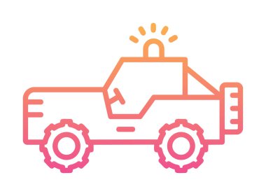 Askeri Jeep Simgesi, Vektör İllüstrasyonu