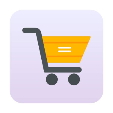  Alışveriş arabası simgesi, vektör çizimi basit tasarım