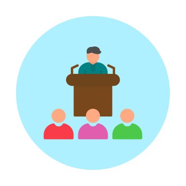 Basit Konferans simgesi, vektör illüstrasyonu