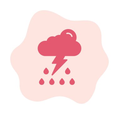 Basit düz Gök Gürültüsü hava ikonu vektör illüstrasyonu 