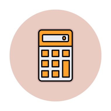 Beyaz arkaplanda hesap makinesi simgesi vektör çizimi 