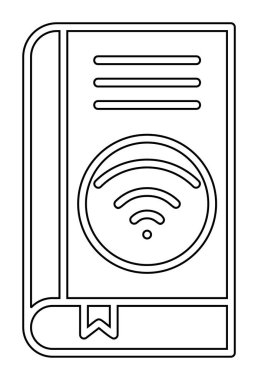 Wifi kitap ikonu vektör illüstrasyonu