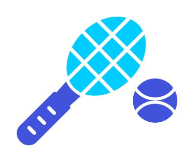 Tenis topu ve raket hattı biçim vektör tasarımı                  