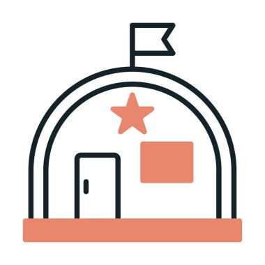 Basit Askeri Depo simgesi, vektör illüstrasyonu