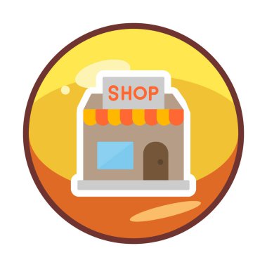 dükkan inşa simgesi, vektör illüstrasyonu basit tasarım