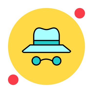Basit Incognito simgesi, vektör illüstrasyonu