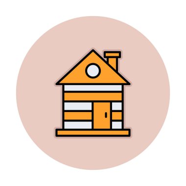 ahşap ev simgesi, vektör illüstrasyonu