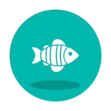 Basit düz balık simgesi çizimi 