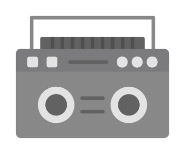  Boombox düz simgesi, vektör çizimi