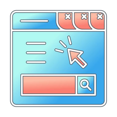 Basit web sayfası simgesi, vektör illüstrasyonu