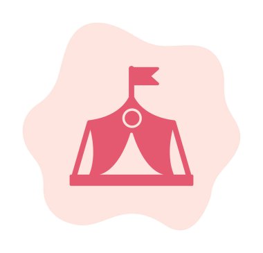 Askeri çadır simgesi, vektör illüstrasyonu