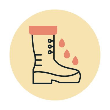 Basit Rainboot simgesi, vektör illüstrasyonu