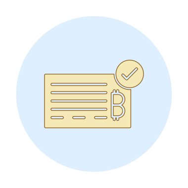 Bank Check web simgesi, vektör illüstrasyonu 