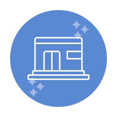 Sığınak düz ikon vektör çizimi