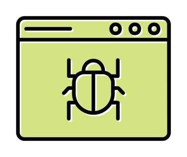 Böcek işareti simgesi. Virüs sembolü, vektör çizimi. 