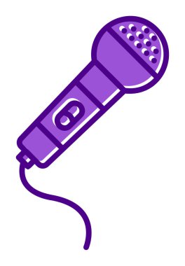 mikrofon yassı ikon. mikrofon logosu, vektör illüstrasyonu.