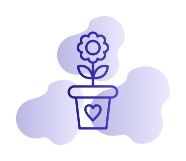 çiçek saksısı vektör illüstrasyonu