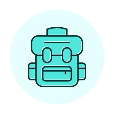 sırt çantası simgesi vektör illüstrasyonu