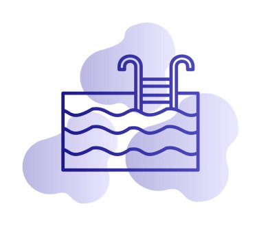  yüzme havuzu ikonu vektör illüstrasyonu