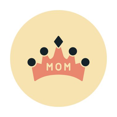 Anne tacı simgesi, vektör illüstrasyonu 