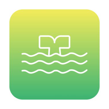 Moda tarzında izole edilmiş arka planda su ikonu olan balina kuyruğu